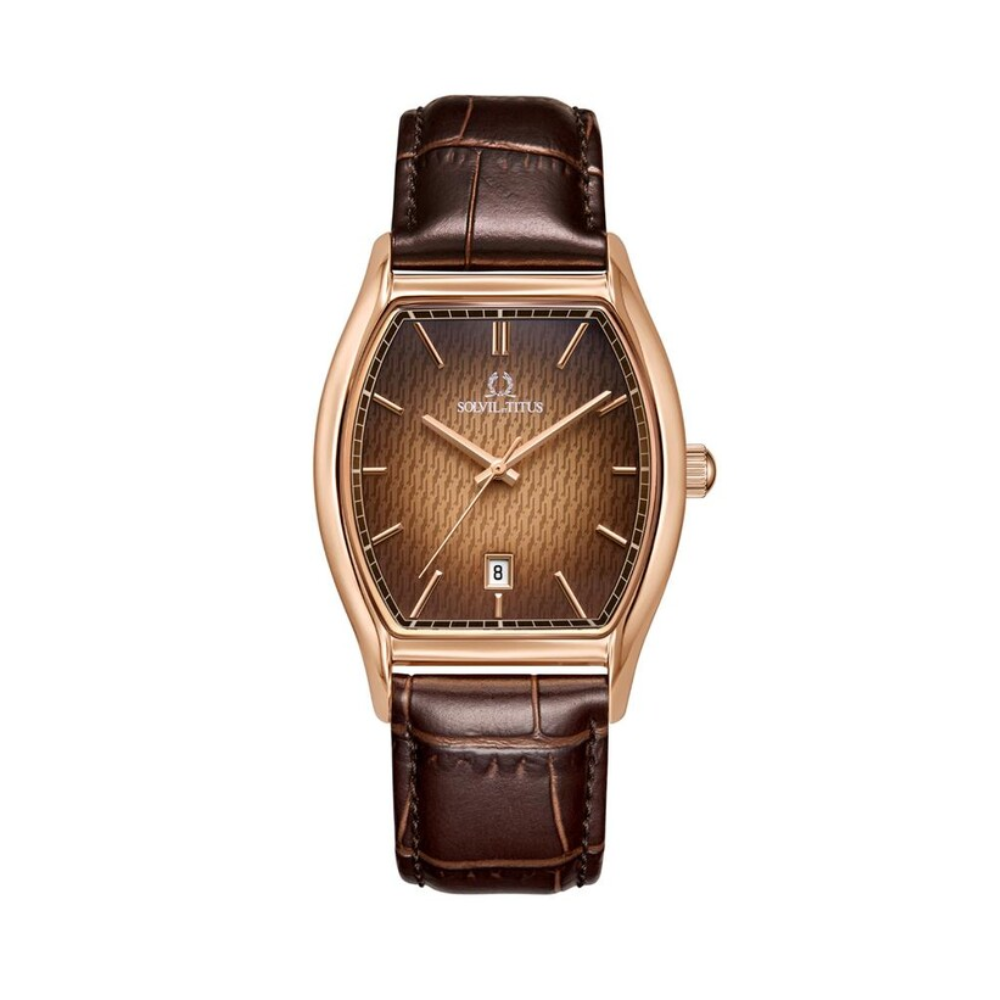 Barista三針日期顯示石英皮革腕錶 W06-03325-005