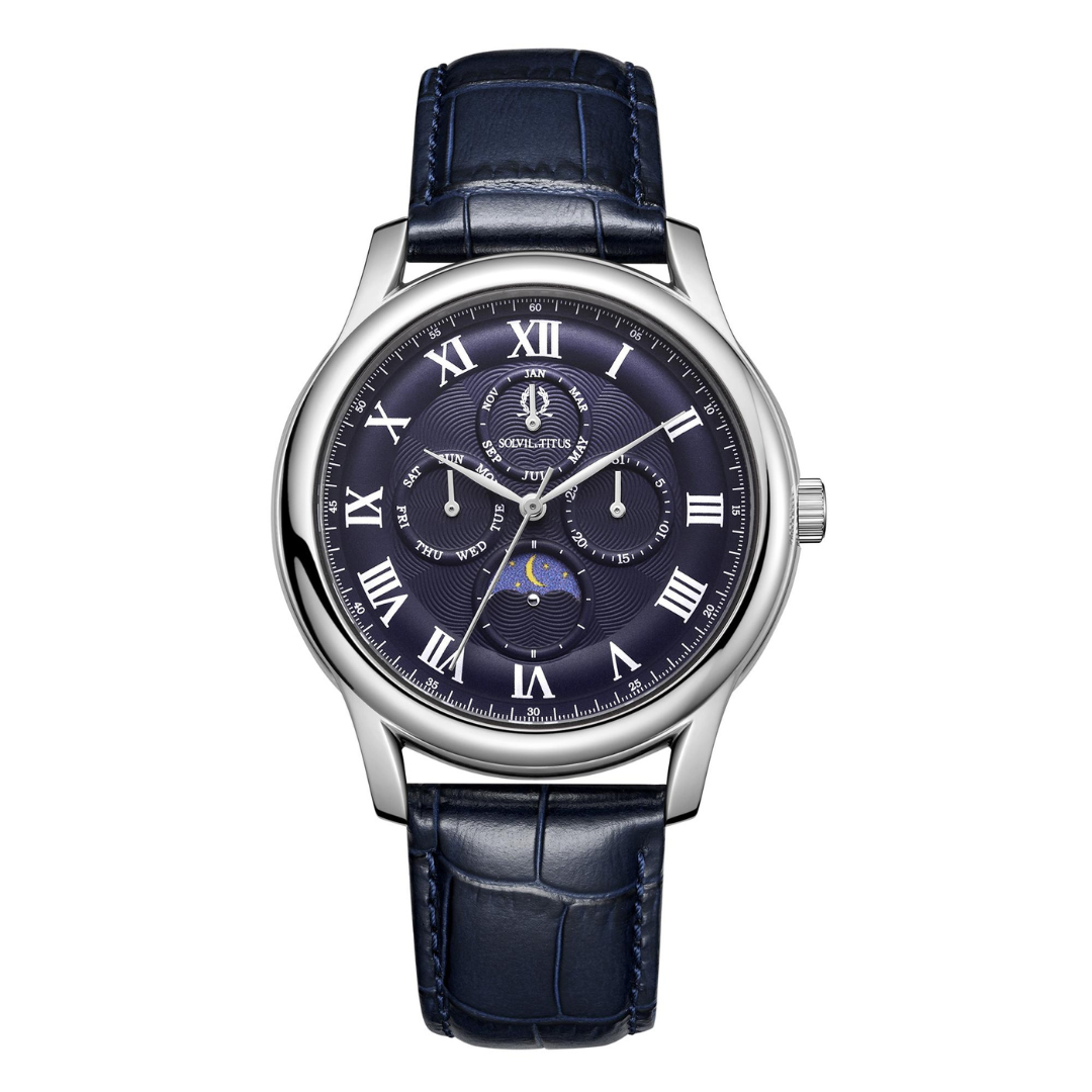 Classicist多功能晝夜顯示石英皮革腕錶 W06-03322-002