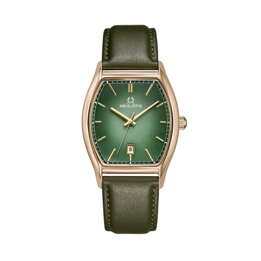 Barista三針日期顯示石英皮革腕錶 W06-03325-006