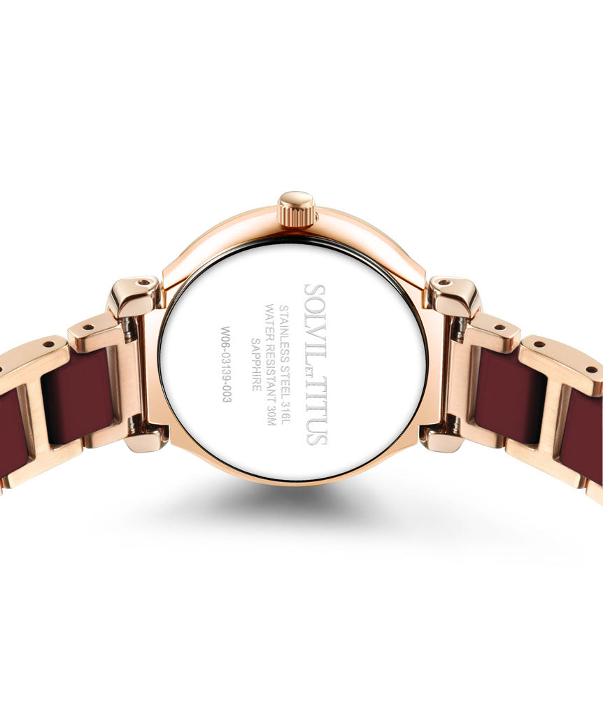 Fair Lady三針日期顯示石英不鏽鋼配陶瓷腕錶 W06-03139-003