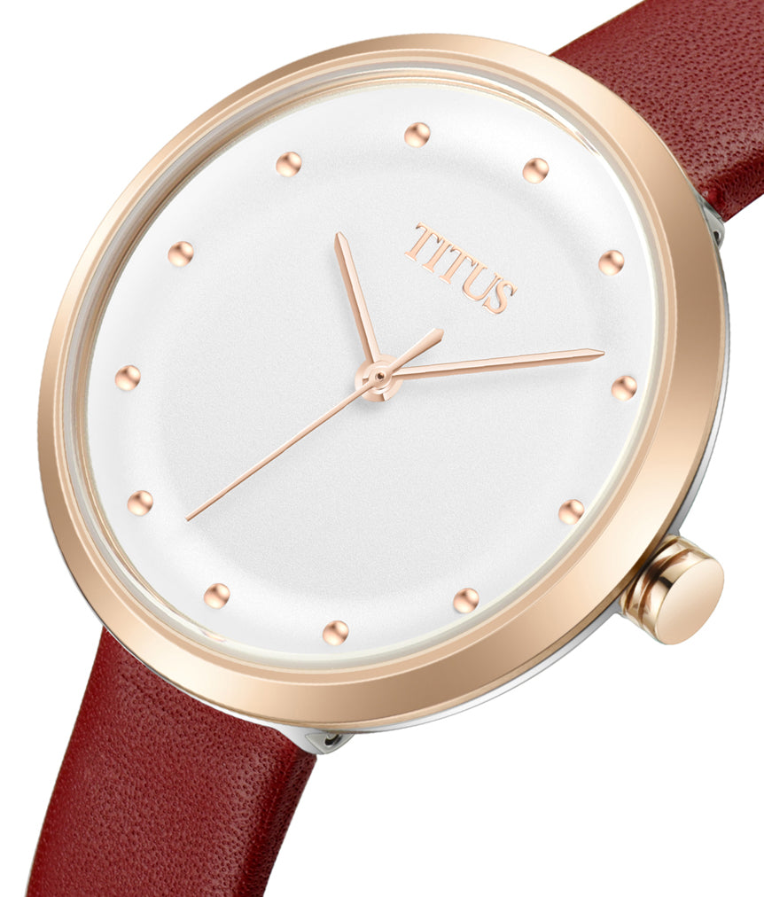 Interlude三針石英皮革腕錶 W06-03141-004