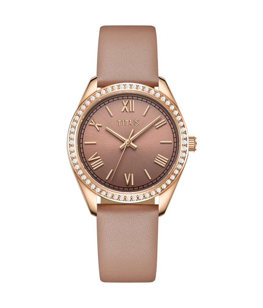 Fair Lady三針石英皮革腕錶 W06-03150-004