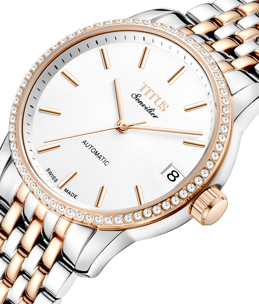 Sonvilier三針日期顯示瑞士製自動機械不鏽鋼腕錶 W06-03167-002