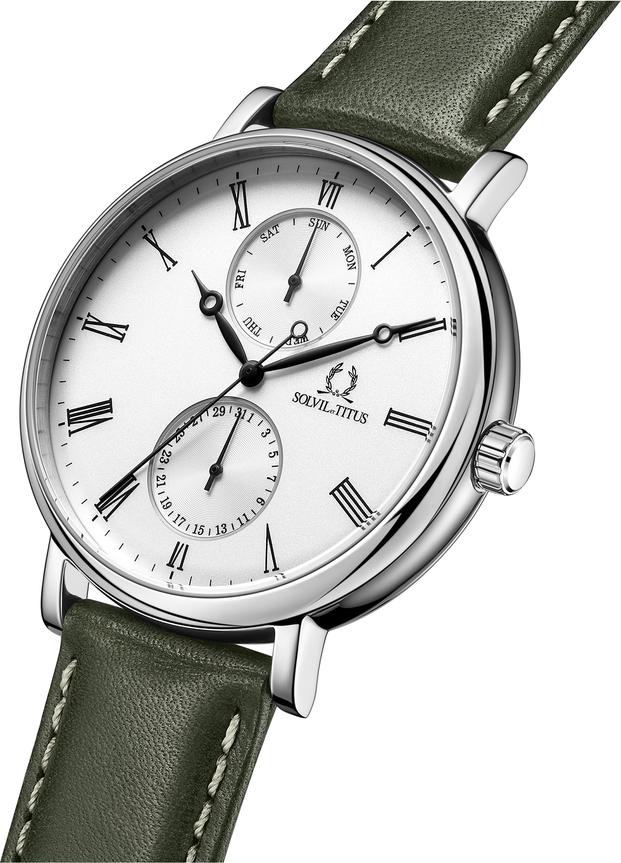 Classicist多功能石英皮革腕錶 W06-03198-008