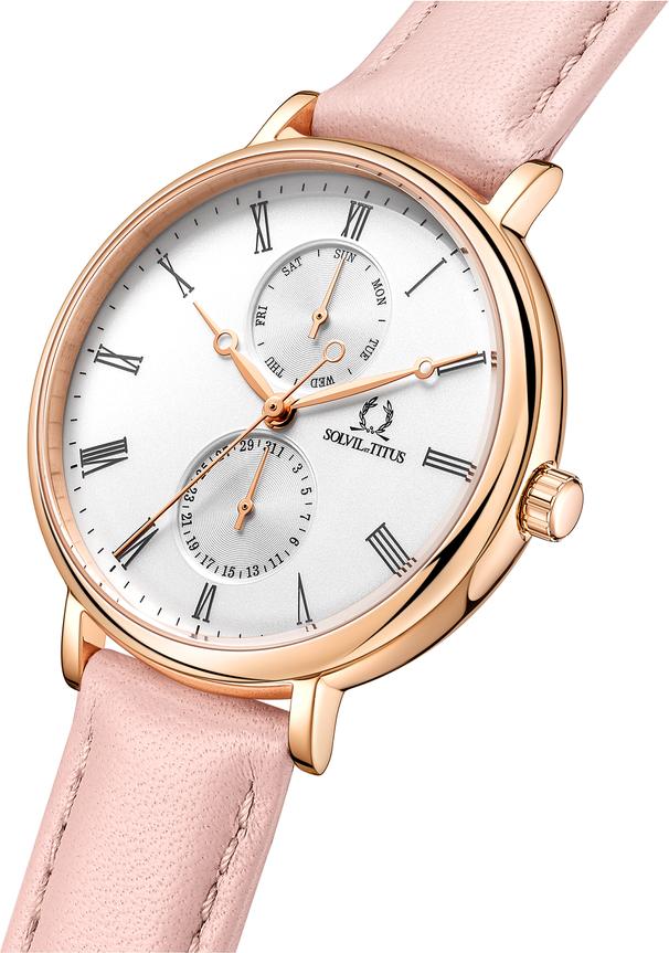 Classicist多功能石英皮革腕錶 W06-03199-006