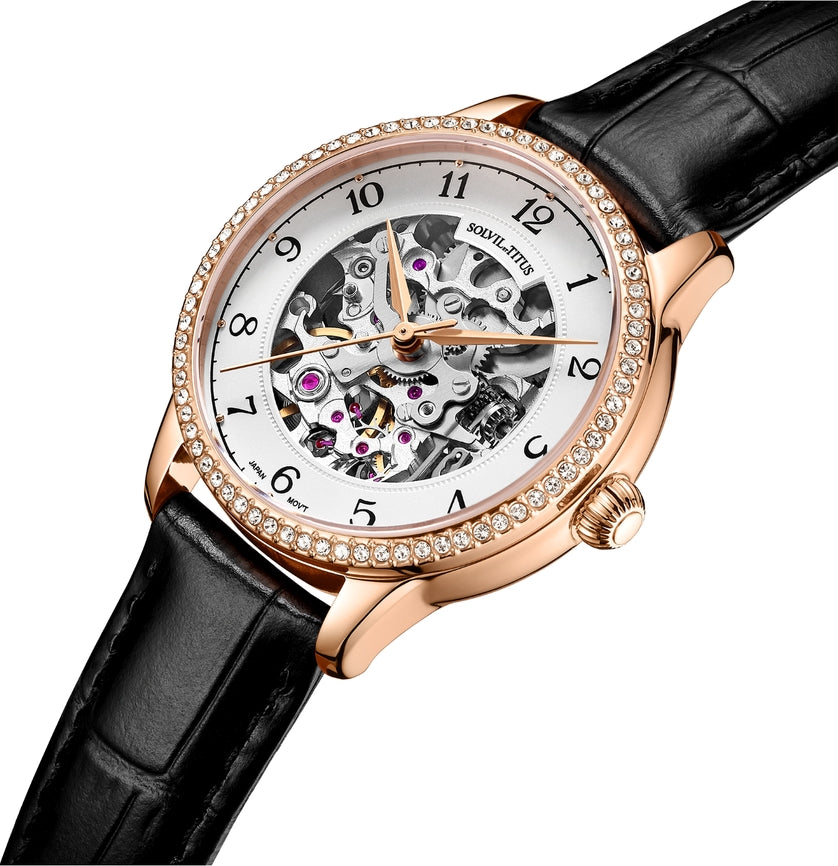 Classic三針自動機械皮革腕錶 W06-03235-006