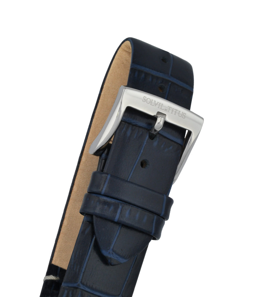 Classicist三針日期顯示石英皮革腕錶 W06-03252-002