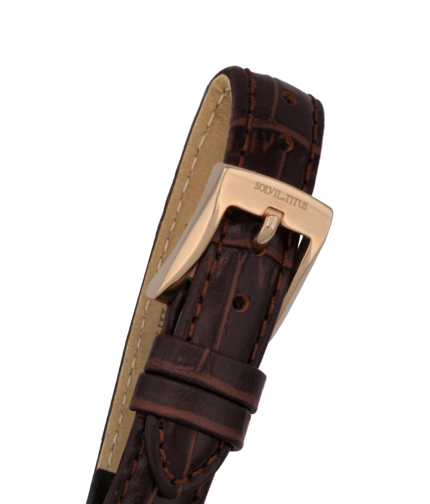 Classicist三針日期顯示石英皮革腕錶 W06-03253-002