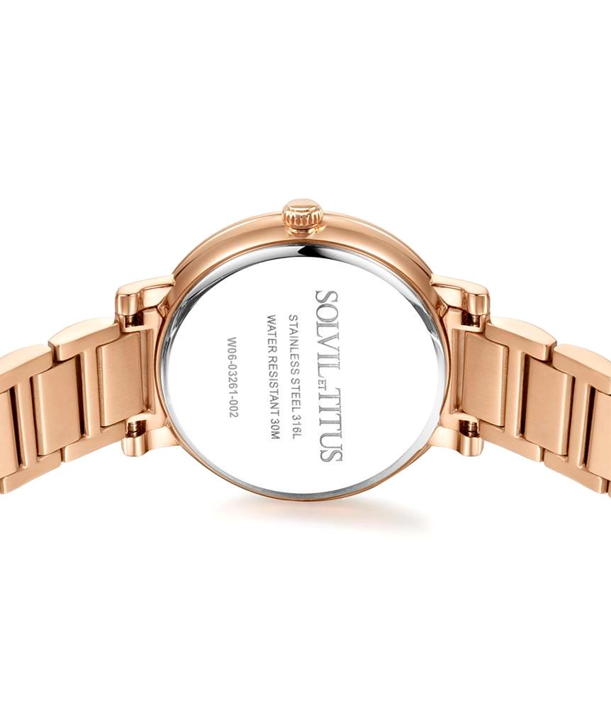 Chandelier三針晝夜顯示石英不鏽鋼腕錶 W06-03261-002