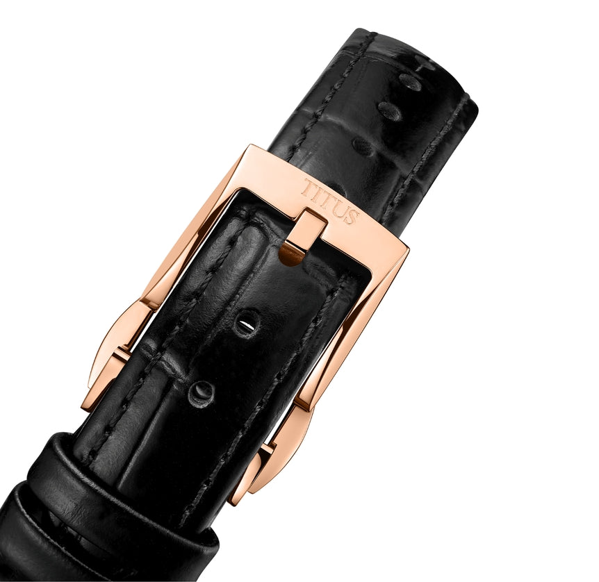 Enlight三針自動機械皮革腕錶 W06-03278-004