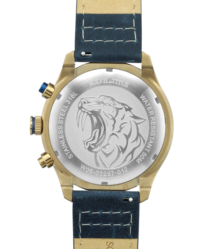 Saber計時石英皮革腕錶 W06-03287-012