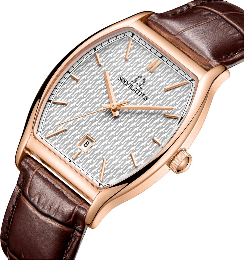 Barista三針日期顯示石英皮革腕錶 W06-03325-003