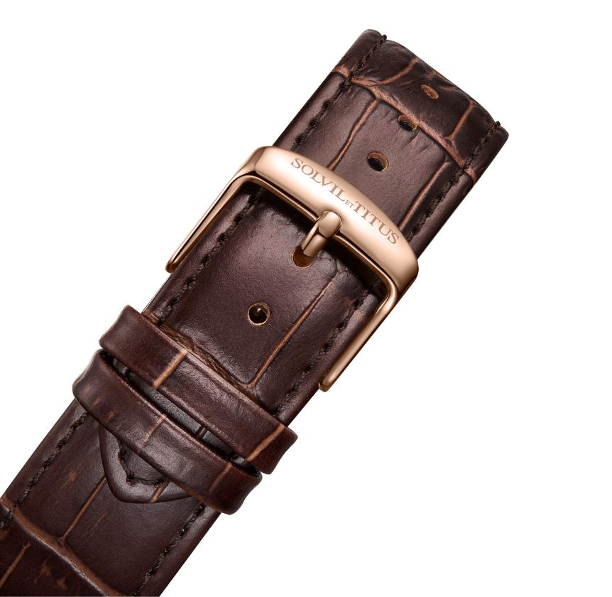 Barista三針日期顯示石英皮革腕錶 W06-03325-005