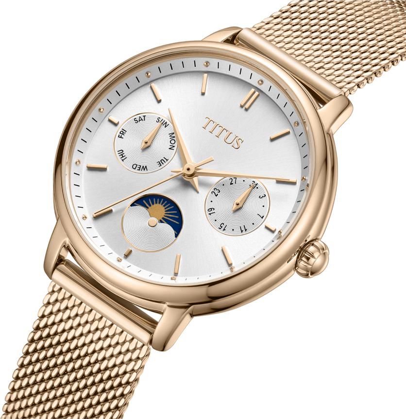 Fashionista多功能晝夜顯示石英不鏽鋼腕錶 W06-03404-002