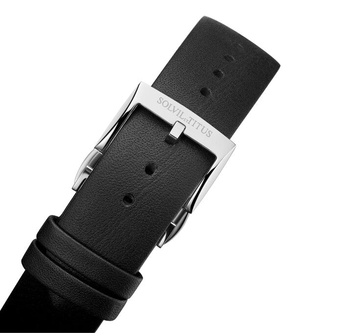 Exquisite 三針自動機械皮革腕錶 W06-03277-005