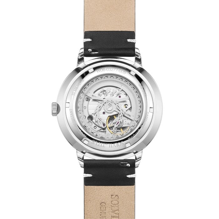 Exquisite 三針自動機械皮革腕錶 W06-03277-005