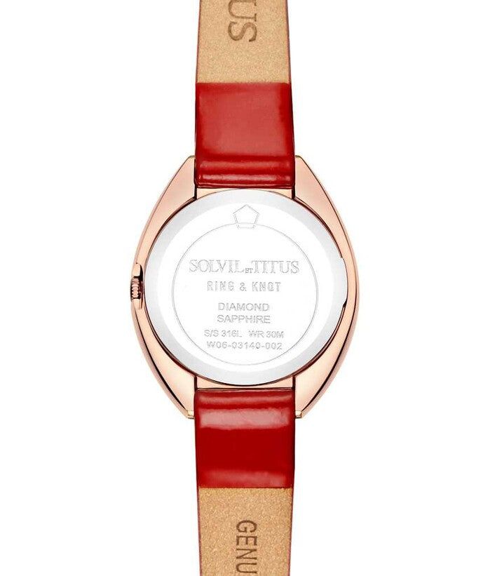 「約定」系列兩針石英鑽石皮革腕錶 W06-03140-002