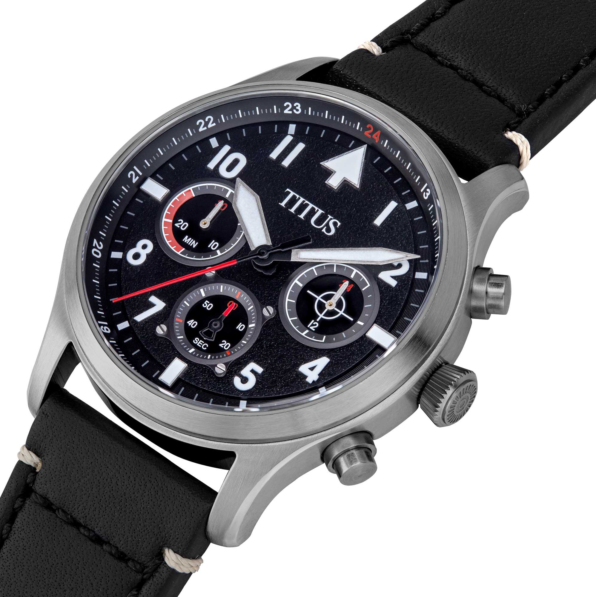 Modernist計時石英皮革腕錶 W06-03249-001