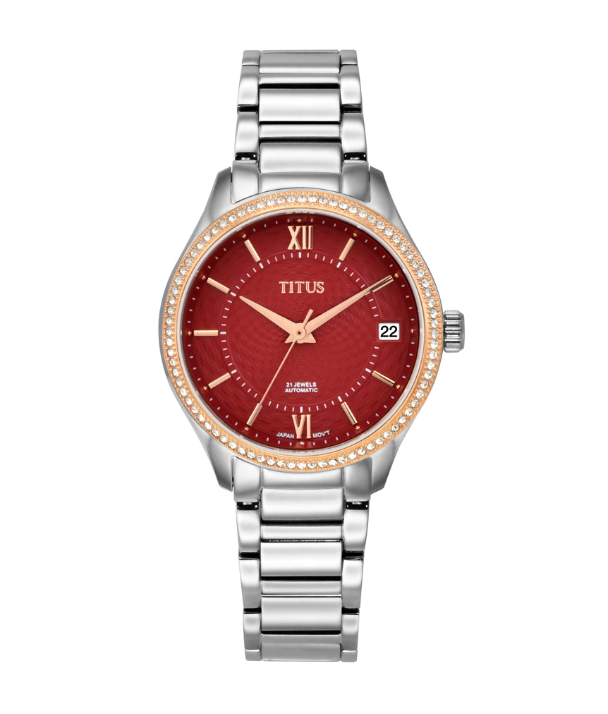 Silverlight三針日期顯示自動機械不鏽鋼腕錶 W06-03230-004