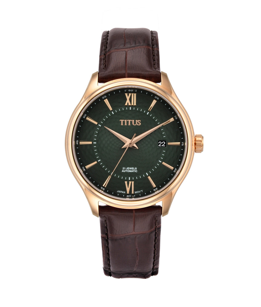 Silverlight三針自動機械皮革腕錶 W06-03229-014