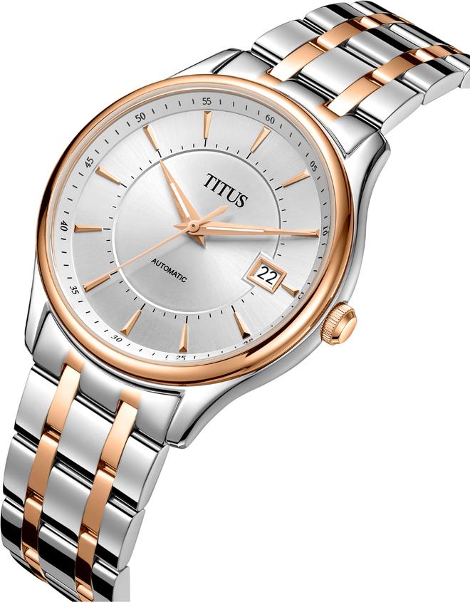 Exquisite三針日期顯示自動機械不鏽鋼腕錶 W06-03272-004