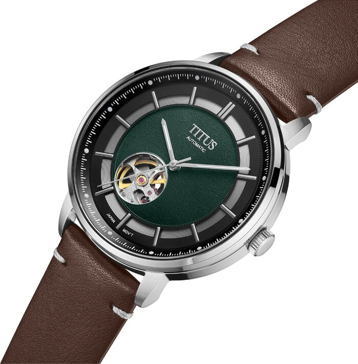 Exquisite 三針自動機械皮革腕錶 W06-03277-004