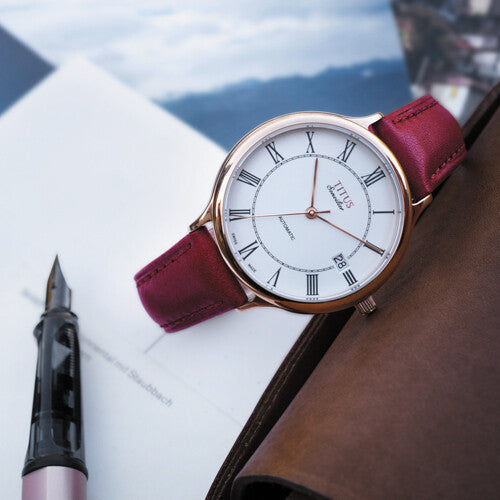 Sonvilier三針日期顯示瑞士製自動機械皮革腕錶 W06-03060-004