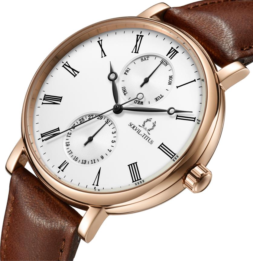 Classicist多功能石英皮革腕錶 W06-03198-007