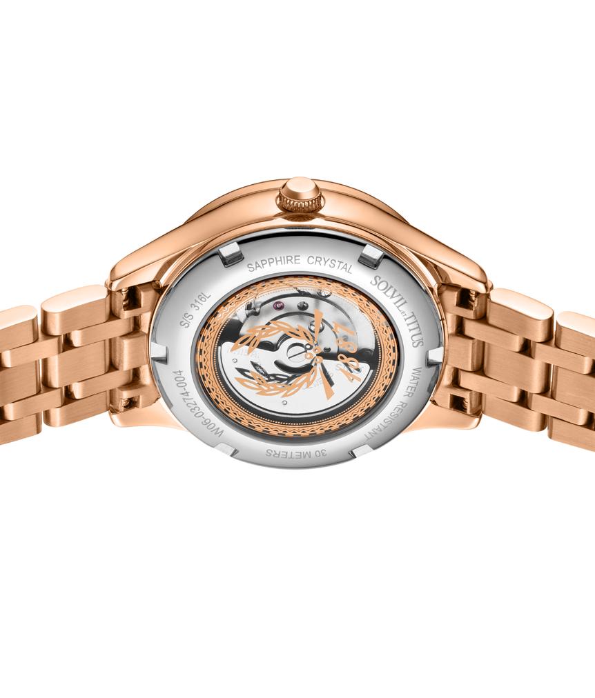 Exquisite三針日期顯示自動機械不鏽鋼腕錶 W06-03274-004