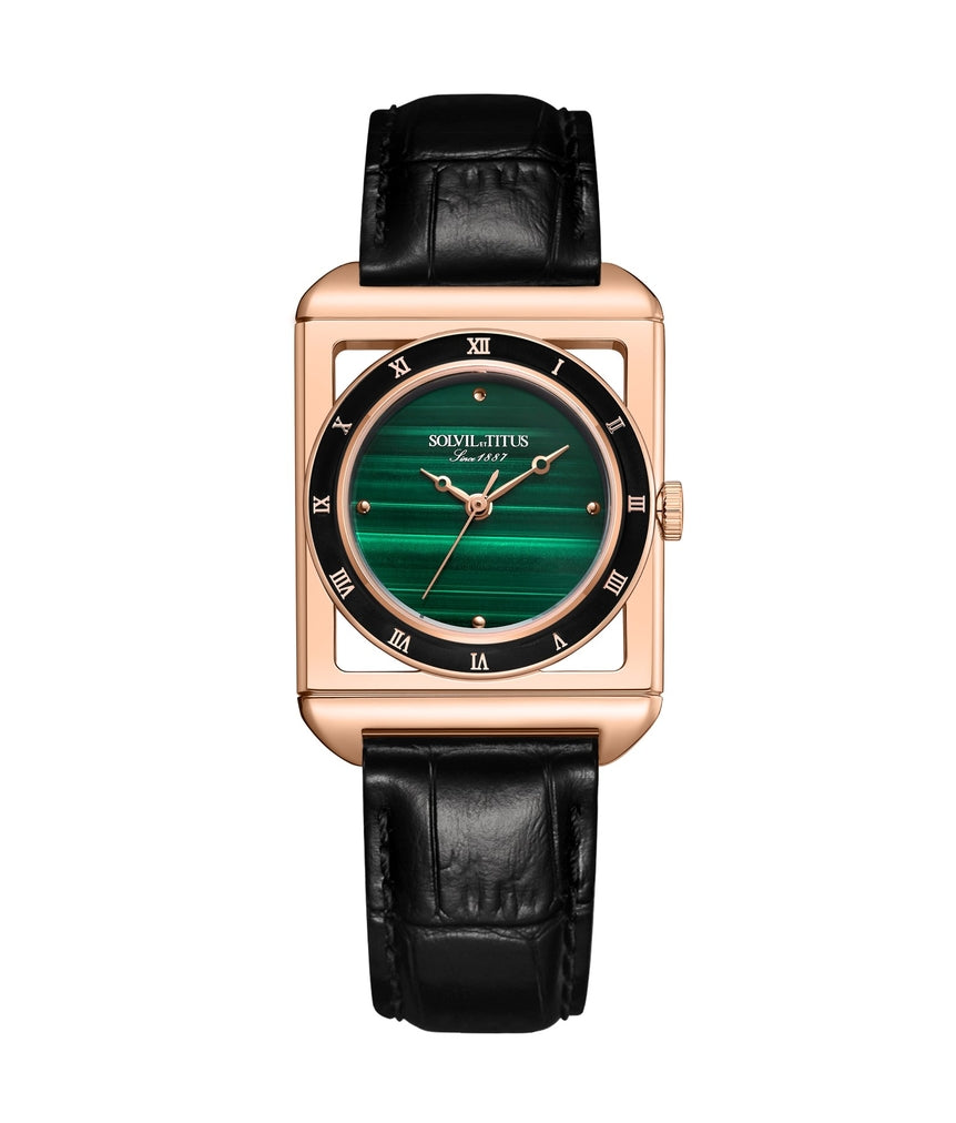 The Letter三針石英皮革腕錶 W06-03266-005