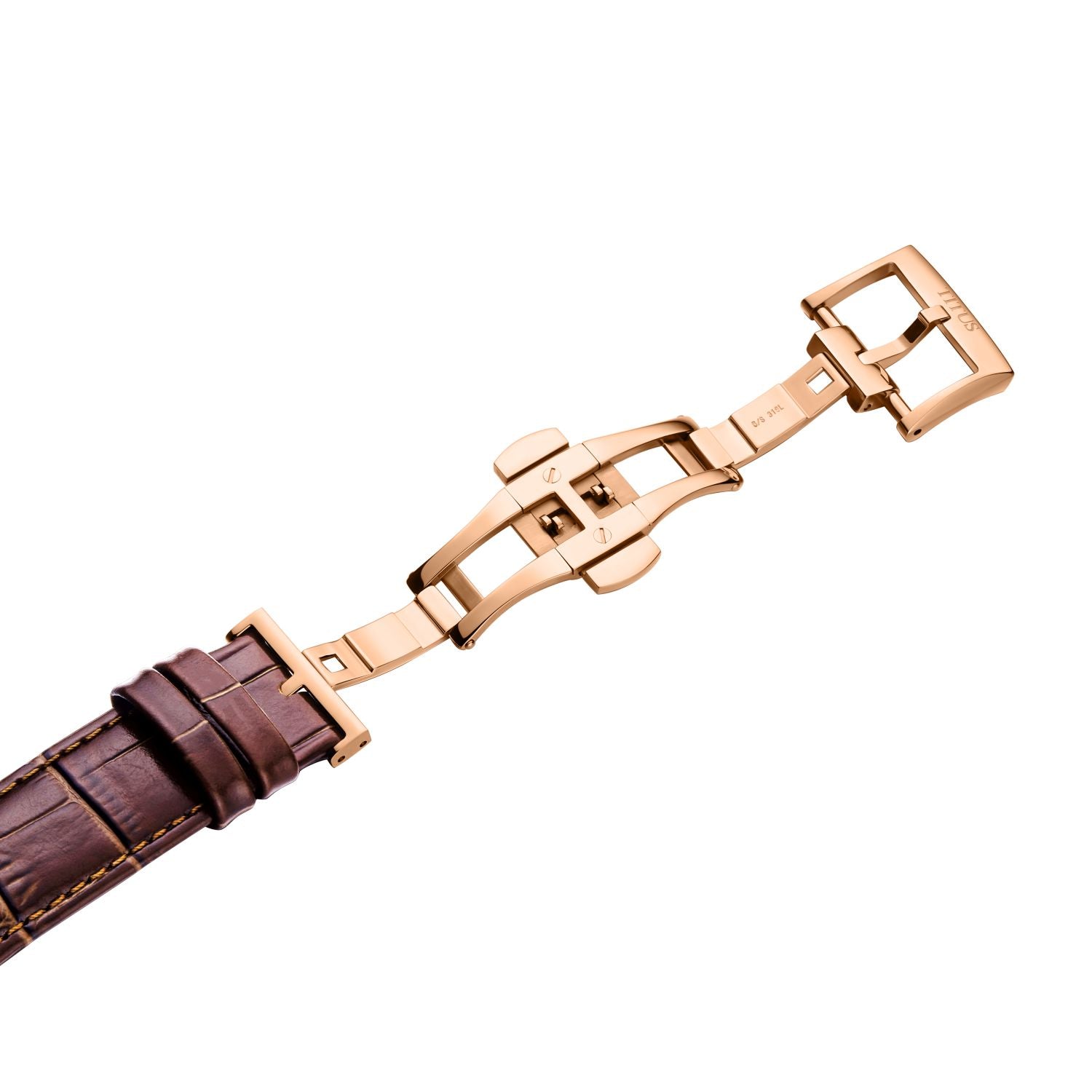 Exquisite三針日期顯示自動機械皮革腕錶 W06-03273-003