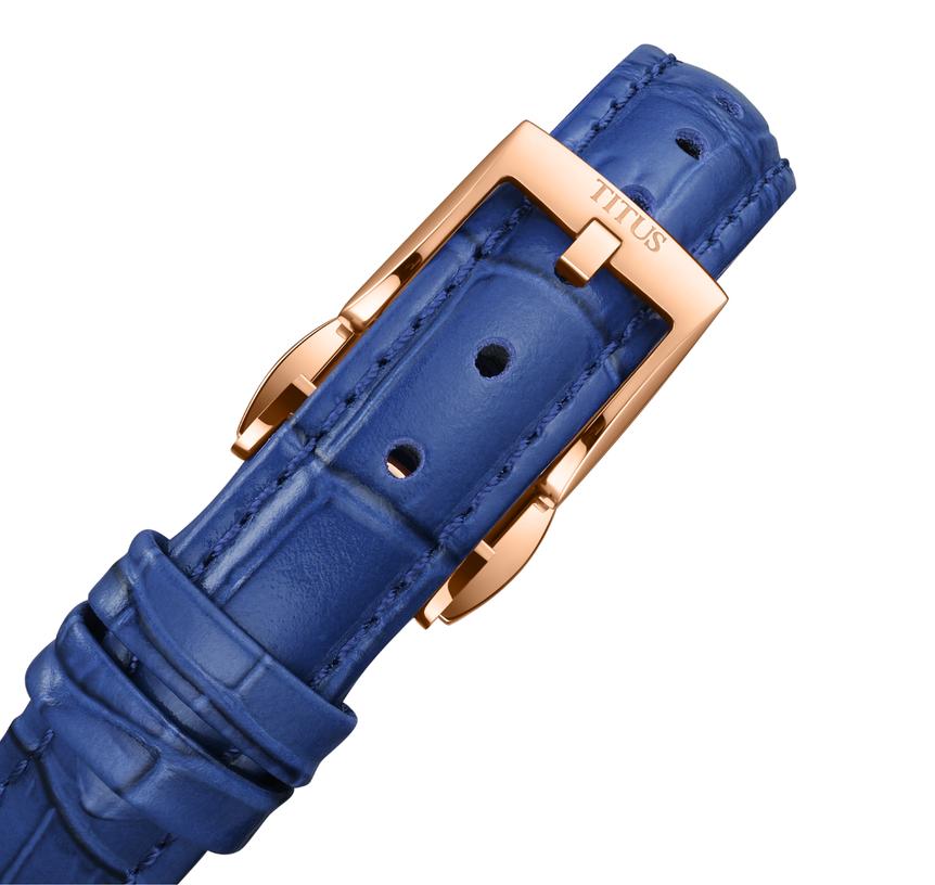 Exquisite三針日期顯示自動機械皮革腕錶 W06-03275-004