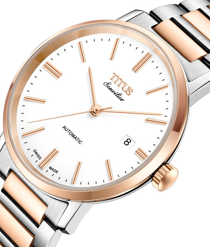 Sonvilier三針日期顯示瑞士製自動機械不鏽鋼腕錶 W06-03171-002