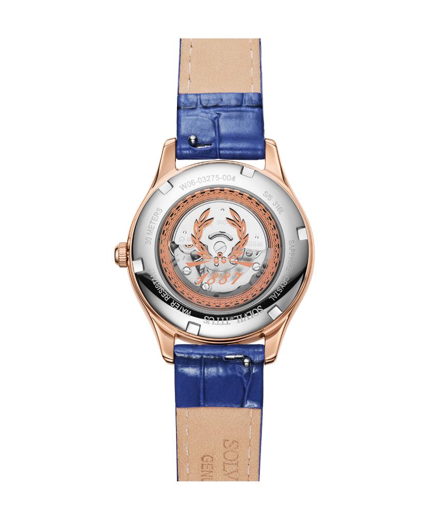 Exquisite三針日期顯示自動機械皮革腕錶 W06-03275-004