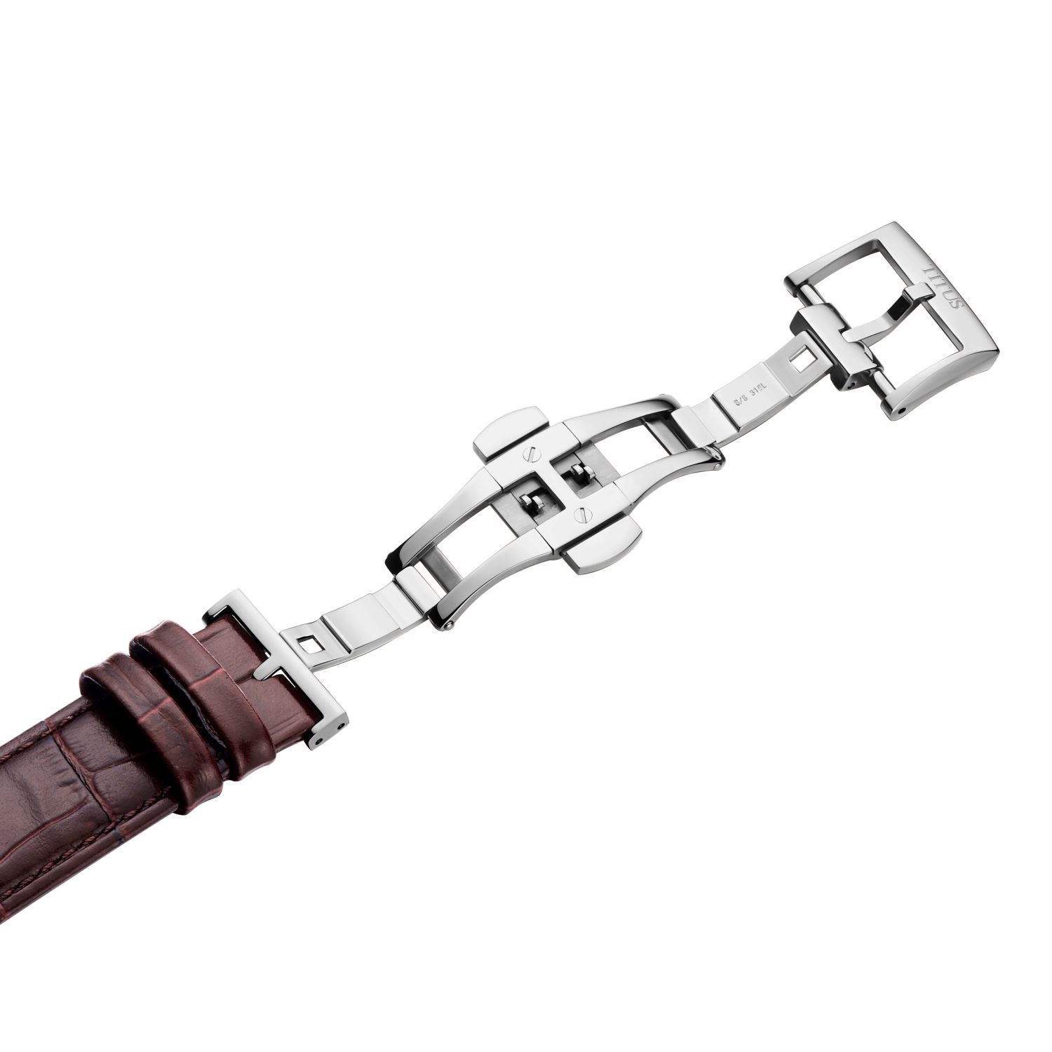 Exquisite三針日期顯示自動機械皮革腕錶 W06-03273-002