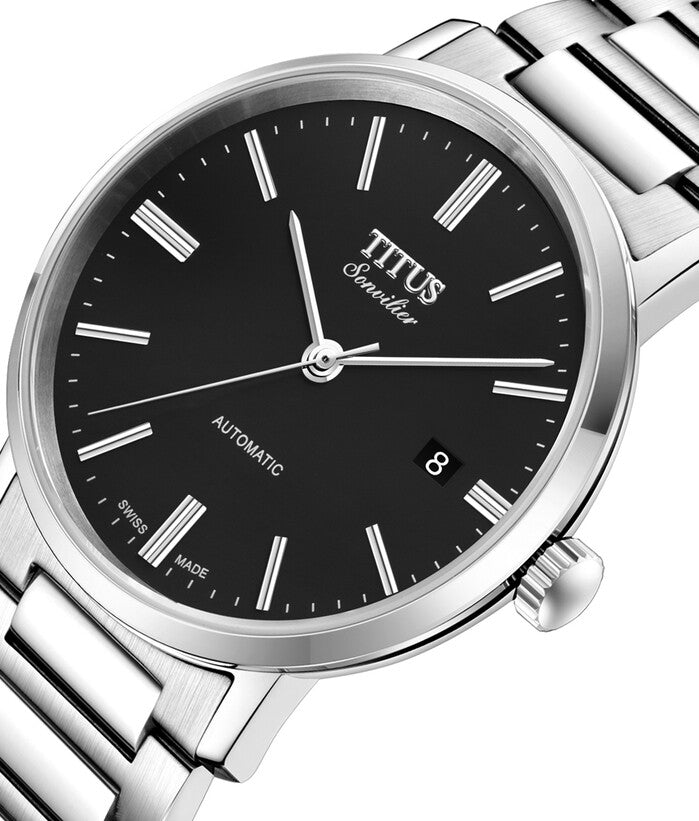 Sonvilier三針日期顯示瑞士製自動機械不鏽鋼腕錶 W06-03171-001