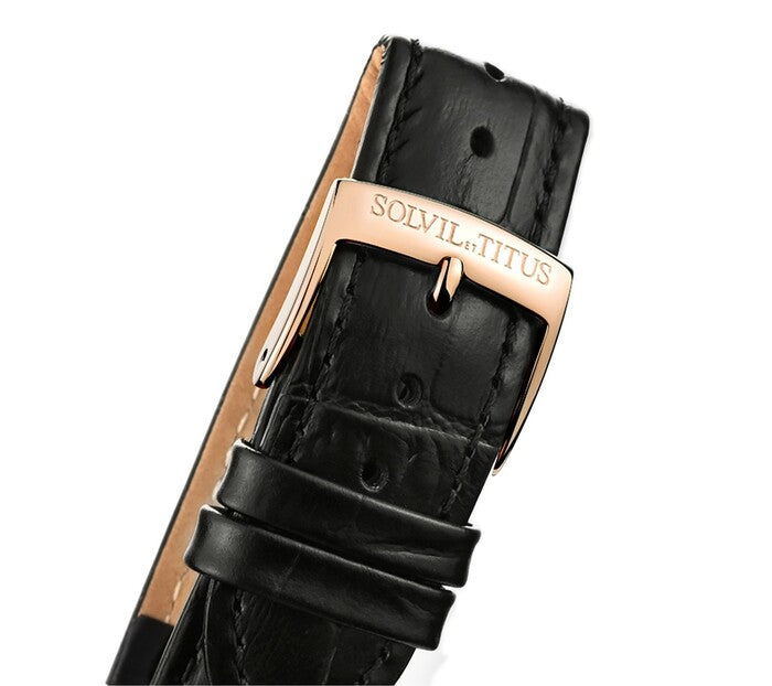 The Letter三針石英皮革腕錶 W06-03266-005