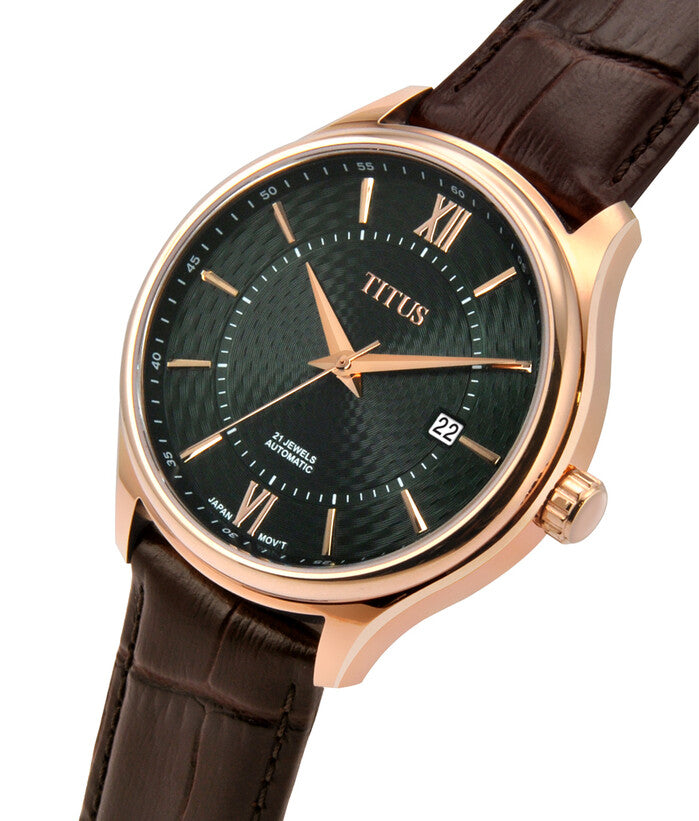 Silverlight三針自動機械皮革腕錶 W06-03229-014