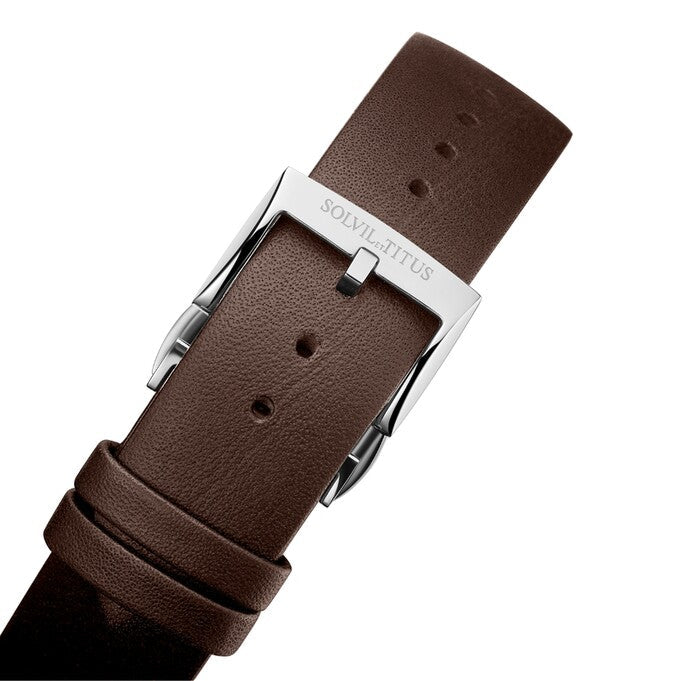 Exquisite 三針自動機械皮革腕錶 W06-03277-004