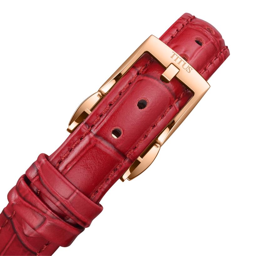 Exquisite三針日期顯示自動機械皮革腕錶 W06-03275-003