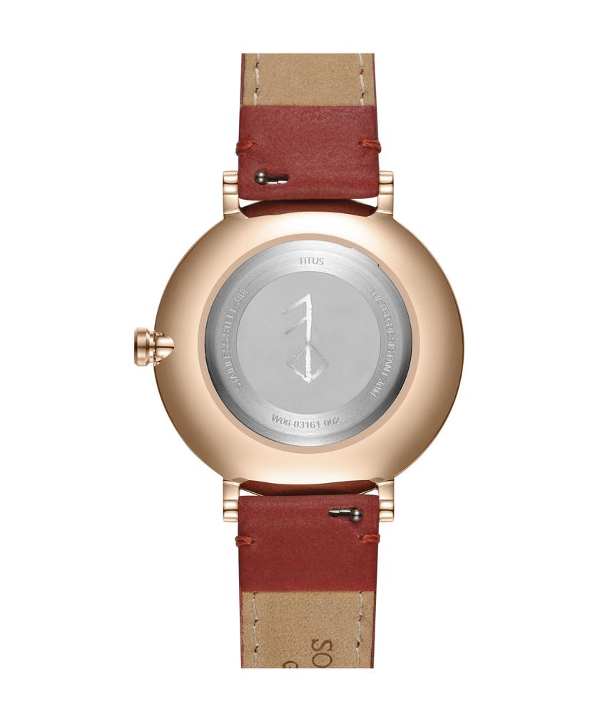 Nordic Tale三針石英皮革腕錶 W06-03161-002