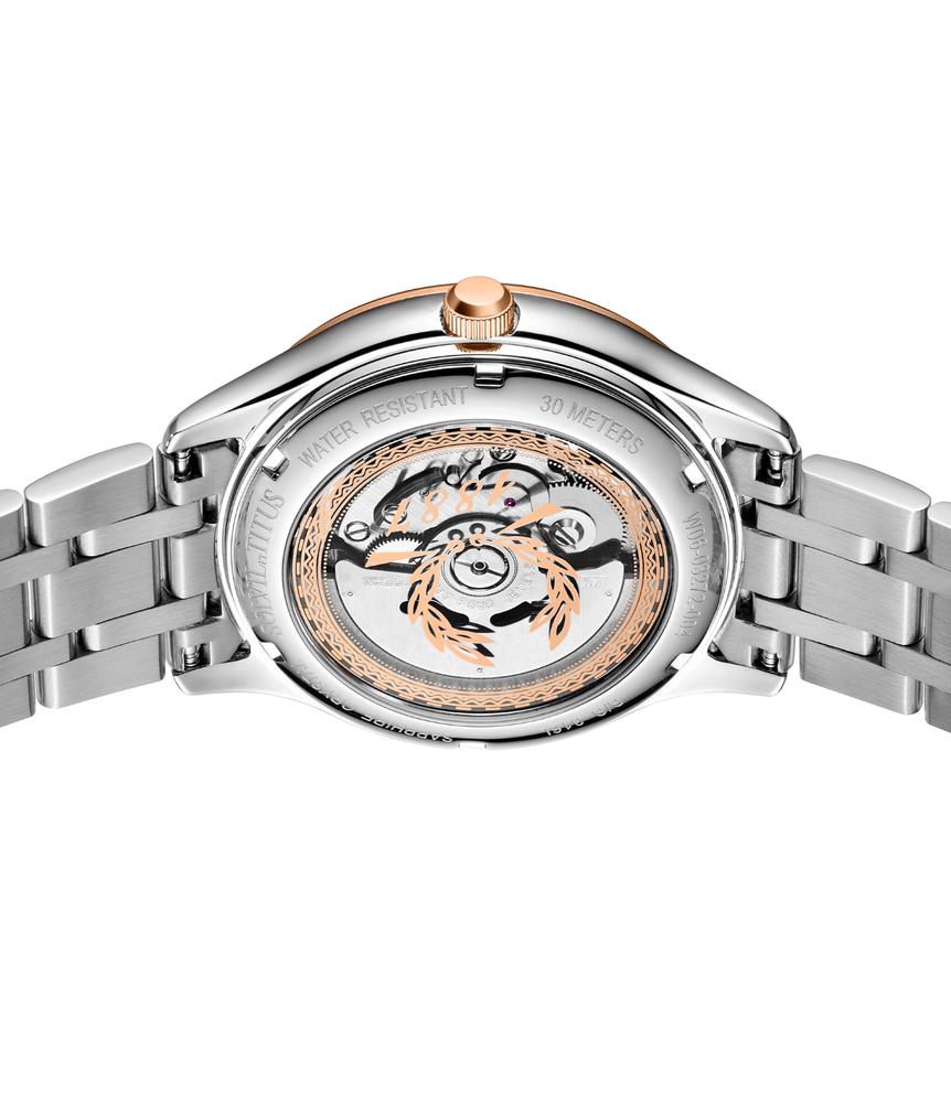 Exquisite三針日期顯示自動機械不鏽鋼腕錶 W06-03272-004