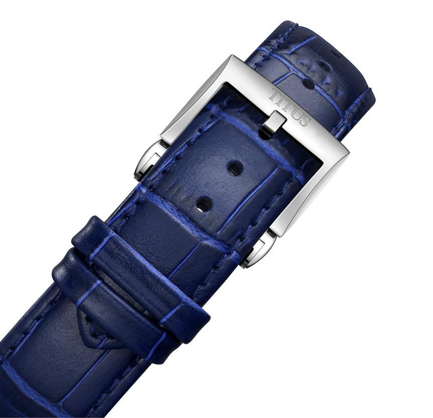 Exquisite三針日期顯示自動機械皮革腕錶 W06-03273-001