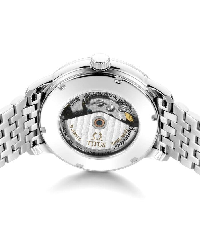 Sonvilier瑞士製三針日期顯示自動機械不鏽鋼腕錶 W06-02941-001