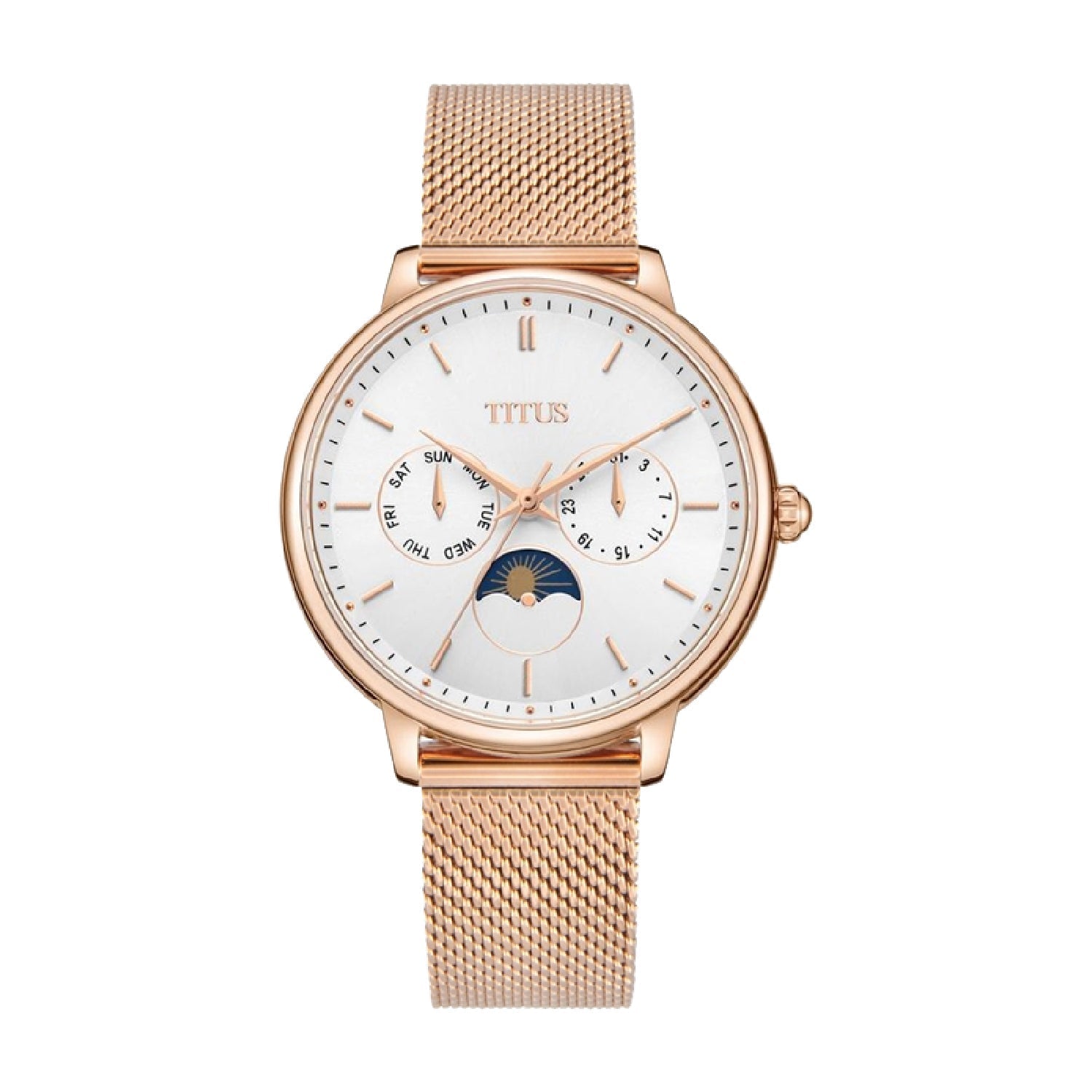 Fashionista多功能晝夜顯示石英不鏽鋼腕錶 W06-03071-007