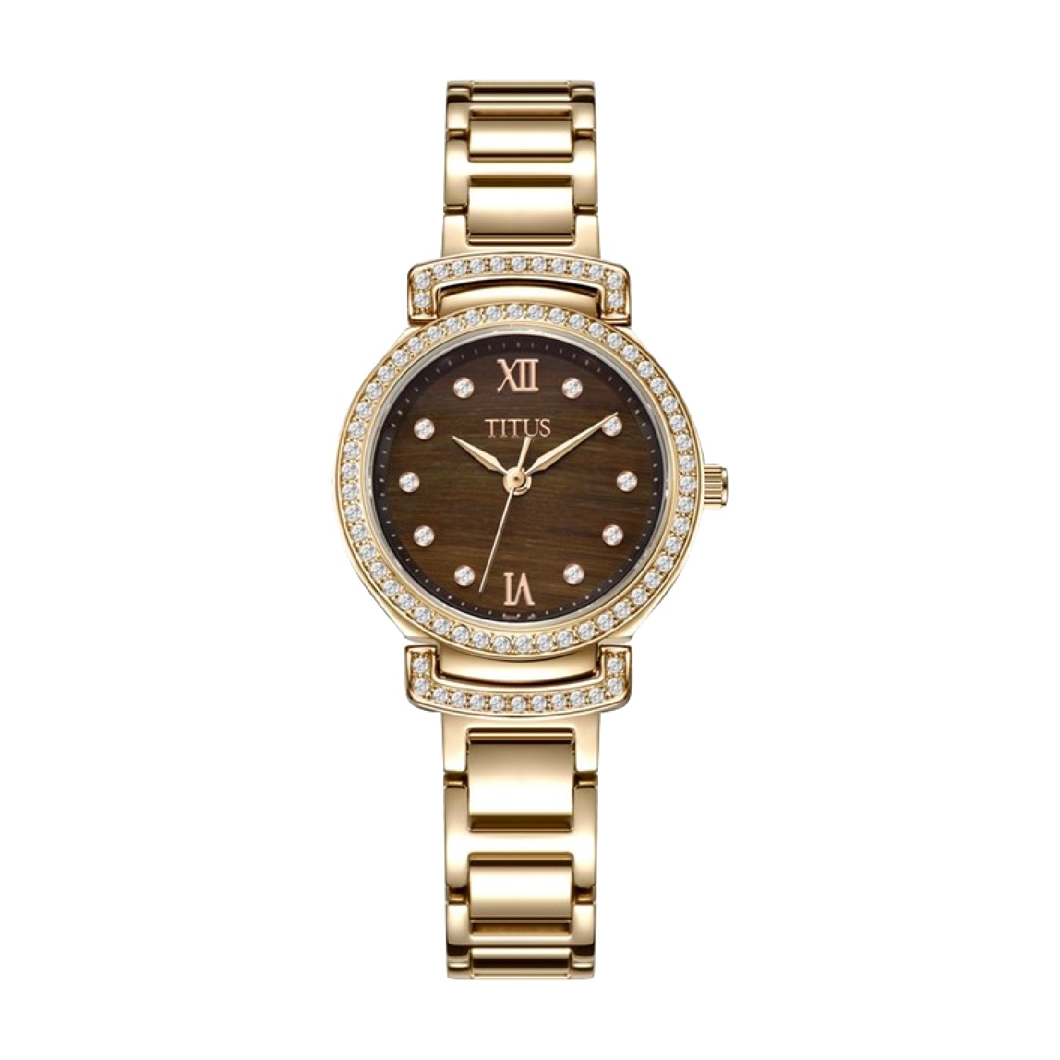 Fair Lady三針石英虎眼石不鏽鋼腕錶 W06-03215-002