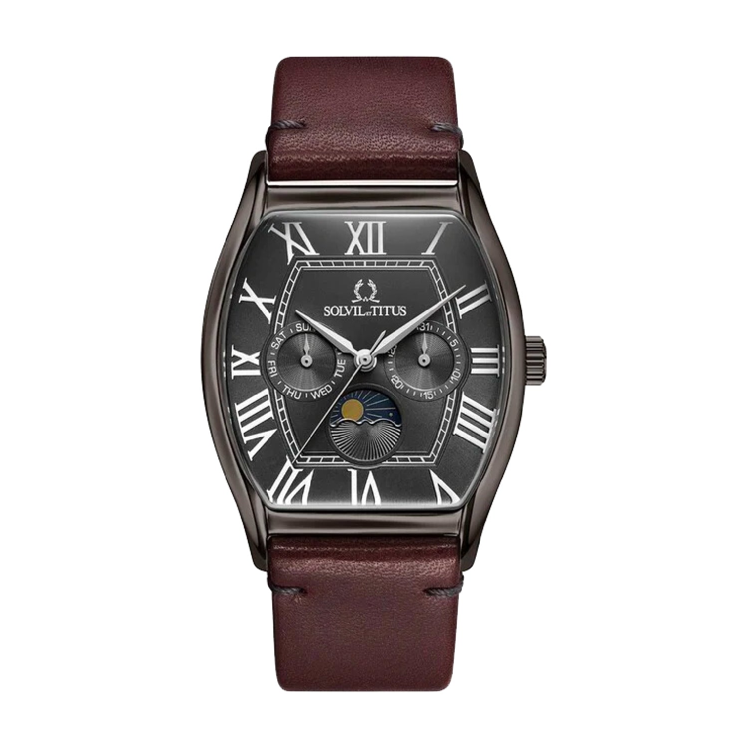 Barista多功能晝夜顯示石英皮革腕錶 W06-03219-009