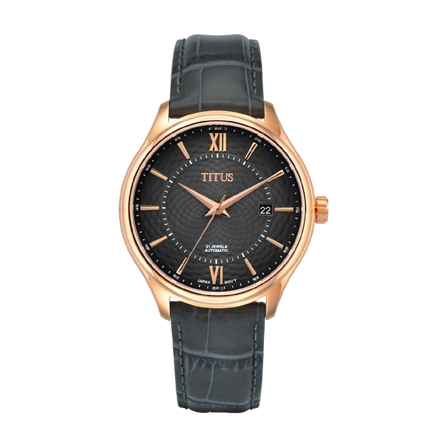 Silverlight三針日期顯示自動機械皮革腕錶 W06-03229-008