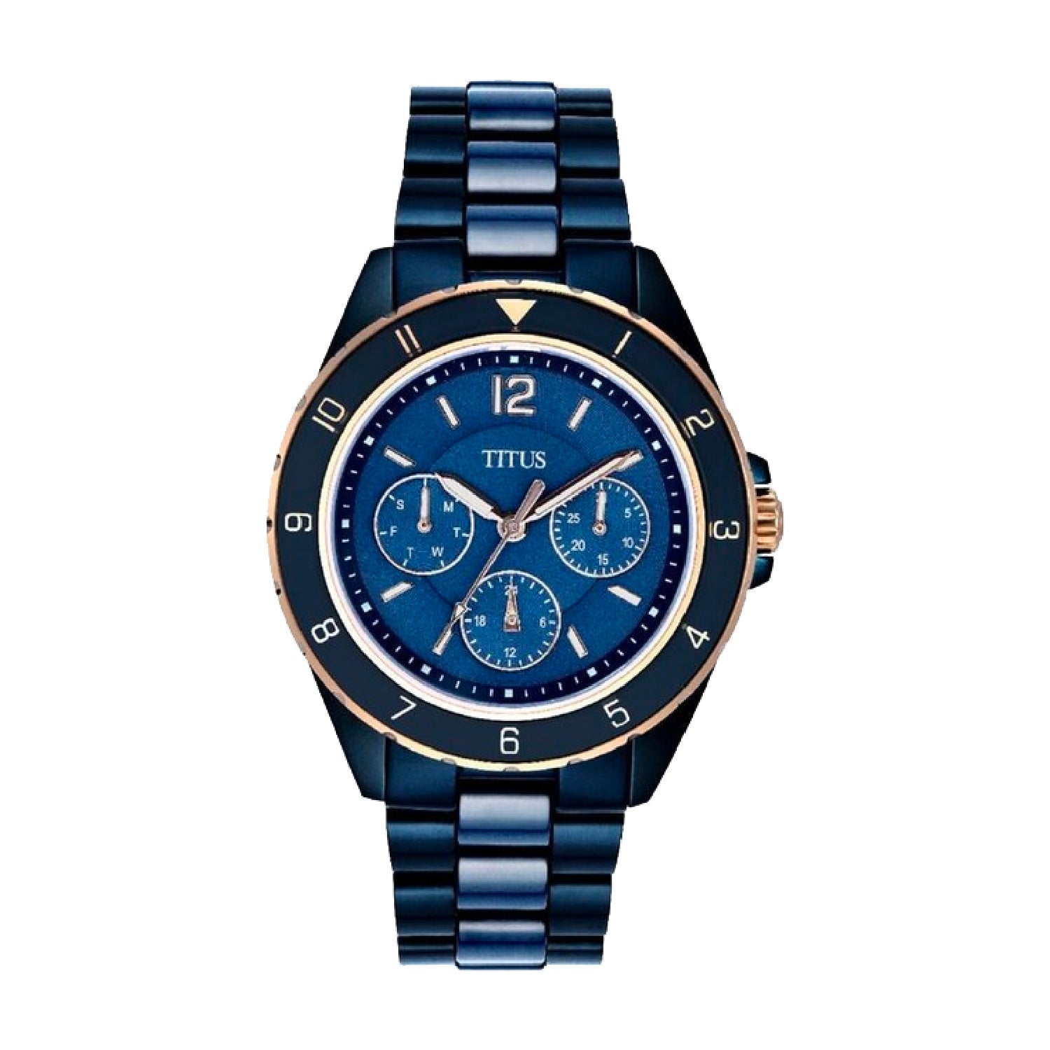 Perse多功能石英不鏽鋼配陶瓷腕錶 W06-03248-004