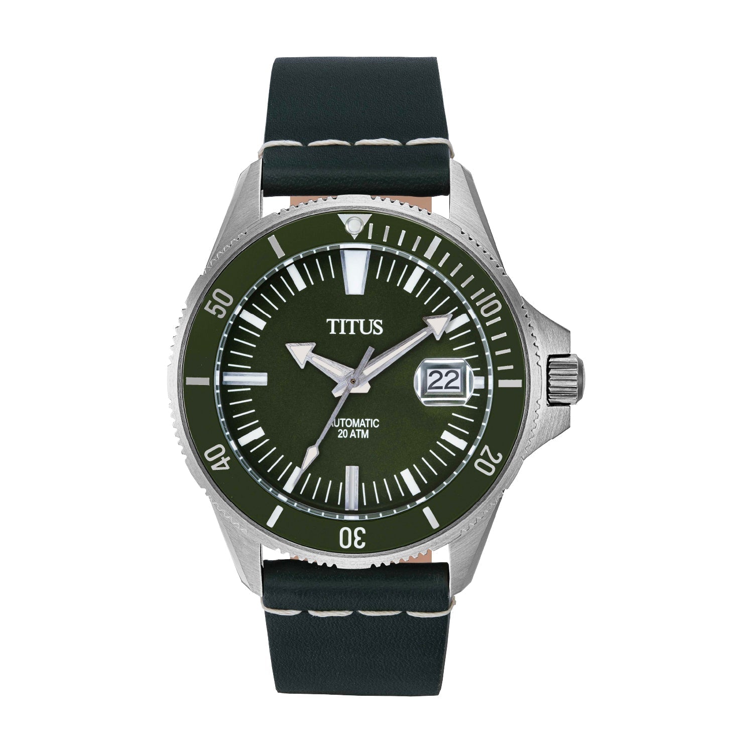 Valor三針日期顯示自動機械皮革腕錶 W06-03250-007